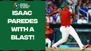 Isaac Paredes LAUNCHES this ball over the left field wall for Team Mexico!