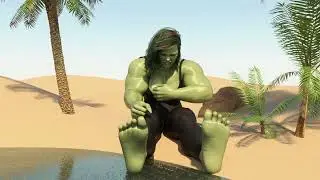 She Hulk Desert Muscle Growth Transformation