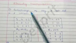 Elementary transformation of matrices || Elementary transformation of matrices bsc 1 year|| Devprit.