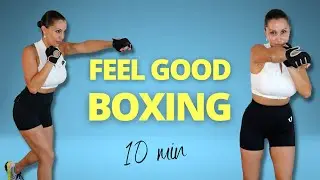 10 Min Feel Good Boxing Workout For Beginners, No Equipment, All Standing Exercises