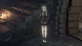 Fire Keeper spins out of existence and returns with no skirt