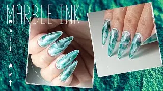 Extremely Easy Marble Nail Art for Beginners  -  Nail Art Ink Marble Technique - Soft Gel Tips