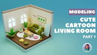 Cartoon Living Room in Maya - 3D Modeling Process. Part 1