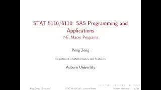 SAS - 7E - Macro Programs
