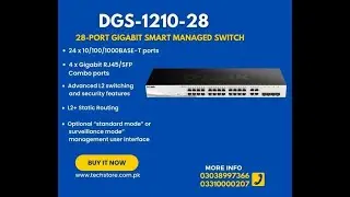 DLINK 𝐃𝐆𝐒-𝟏𝟐𝟏𝟎-𝟐𝟖-𝐏𝐨𝐫𝐭 𝐆𝐢𝐠𝐚𝐛𝐢𝐭 𝐒𝐦𝐚𝐫𝐭 𝐌𝐚𝐧𝐚𝐠𝐞𝐝 𝐒𝐰𝐢𝐭𝐜𝐡