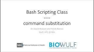 Bash Scripting Class: Command Substitution