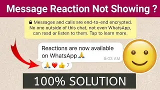 WhatsApp Message Reaction Not Showing | How To Enable Message Reactions On WhatsApp