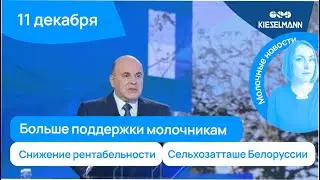 Новости за 5 минут: больше поддержки молочникам, снижение рентабельности и сельхозатташе Белоруссии