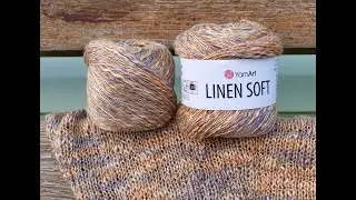 Мои процессы/ Обзор пряжи Yarn Art  LINEN SOFT/ Я научилась вязать на бумаге!