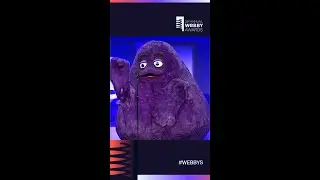 Grimace accepts their Award at the 28th Annual Webby Awards Ceremony #webbys