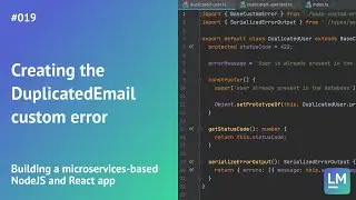 Creating the DuplicatedEmail custom error: Building a microservices-based NodeJS and React app 