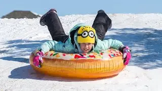 Snow Tubing in Texas - Snow and Ice Storm 2021