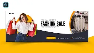 Fashion Sale Facebook Cover Photo Design in Photoshop | Photoshop Tutorial