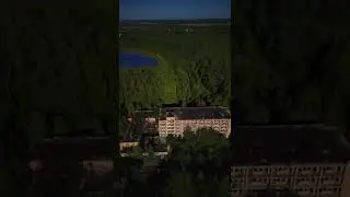 Заброшенный пансионат Голубое озеро в Одинцовском районе Московской области на берегу Голубого озера