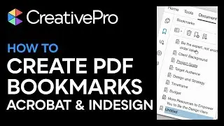 InDesign: How to Create PDF Bookmarks with a Table of Contents (Video Tutorial)