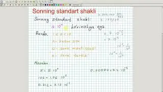 Sonning standart shakli. Algebra 8-sinf. 51-dars