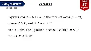 Solving Trigonometric Equation using R cos (θ-α)