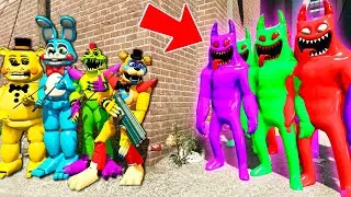 CAN GLAMROCK FREDDY AND ANIMATRONICS SAVE GOLDEN FROM ARMY OF BAN BAN NIGHTMARES? GTA 5 FNAF MODS