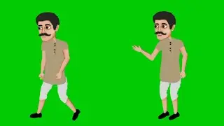 Village man Walk & Talk 2D Animation cartoon green screen/Village man green screen cartoon