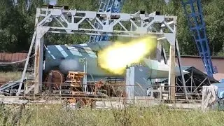 Стрельба пушки Т-50 в Фаустово / Shooting from a T-50 (PAK FA) cannon at Faustovo firing range