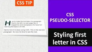 Learn CSS Pseudo Element Selectors | Style First Letter | CSS Tutorial | Knowledge Meetup