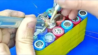 Make your own 12 volt 9 amp battery using lithium ion batteries.