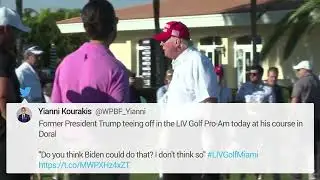 Former President Donald Trump plays pro am at LIV Golf Miami