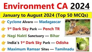 Environment Current Affairs 2024 | January to August Current Affairs | Environment  CA 2024