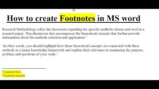 How to Insert Footnote in Word || How to add Footnote in MS Word || Footnote in Microsoft Word ||