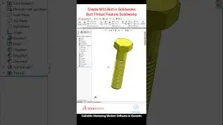 Create M10 Bolt in Solidworks #ThreadFeatureSolidworks #SolidworksM10Bolt #CADable