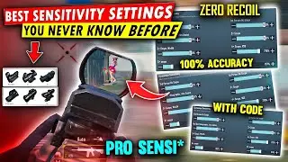 NEW 2.2 BGMI/PUBG ZERO RECOIL SENSITIVITY SETTINGS | PUBGM BEST SENSITIVITY FOR ALL DEVICE WITH CODE