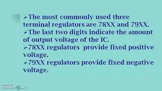 IC Regulators(Three terminal voltage regulators)