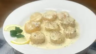Готовлю дома. Гребешки в сливочном соусе. А вкус как в ресторане!