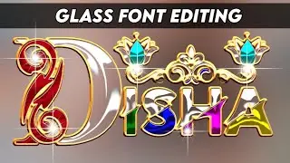 New multiple shining glass font editing || how to make glass font in ps touch