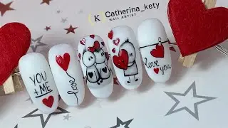 Valentine's Nail Art❣️|Easy Valentine's Day Nail Design|San Valentino Nail Art