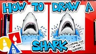 How To Draw A Shark Coming Out Of The Water (JAWS)