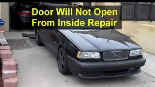 Volvo 850 door will not open from the inside handle repair. Latch link bar has fallen off. - VOTD