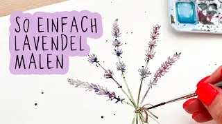 Aquarell Tutorial für Anfänger - Lavendel Schritt für Schritt malen