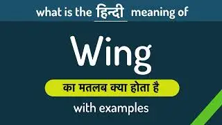 Wing meaning in Hindi | Wing ka matlab kya hota hai ? English to Hindi | Word Meaning