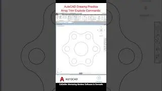 AutoCAD Drawing Practice | Array Trim Explode Commands #AutoCADtantanRadius #autocadshorts #CADable