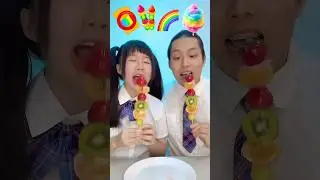 Rainbow Emoji Food Mukbang ASMR sick emotion🥵tanghulu 