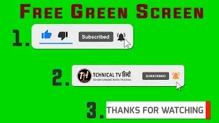 YouTube like subscribe bell icon buttons green screen | bell icon buttons | YT Guide by RK