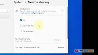 Enable Nearby Sharing in Windows 11