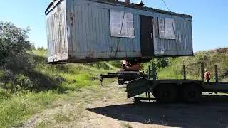 Первый раз с тралом. Перевозим вагочик.
