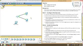 2.2.4.9 Packet Tracer - Configuring Switch Port Security