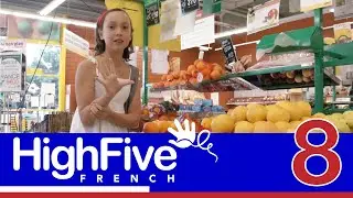 French for kids: a trip to the supermarket to buy fruit in French - High Five French Sample