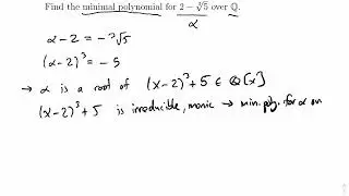 Polynomials: Finding the Minimal Polynomial of an Algebraic Element