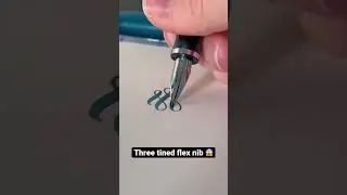 Three tined flex nib - Noodler’s Triple Tail pen #fountainpen #satisfying #calligraphy #asmr