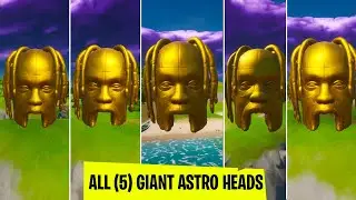 All (5) Giant Astro heads locations in fortnite - Travis Scott's Astronomical Challenge Guide