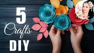 5 IDEAS 💥 Easy Paper Decoration Ideas Paper Flowers